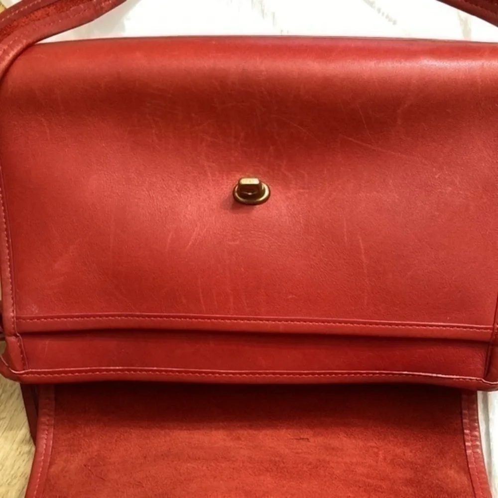Coach vintage red leather NYC new York city spectator bag 9795 RARE